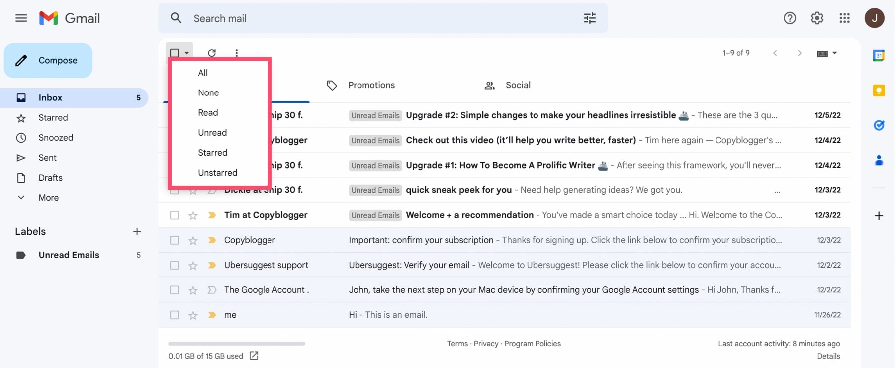 3 Quick Ways To Find Unread Emails In Gmail Screenshots Included