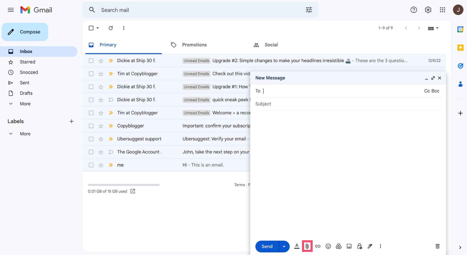 How to Send a File Attachment With Gmail