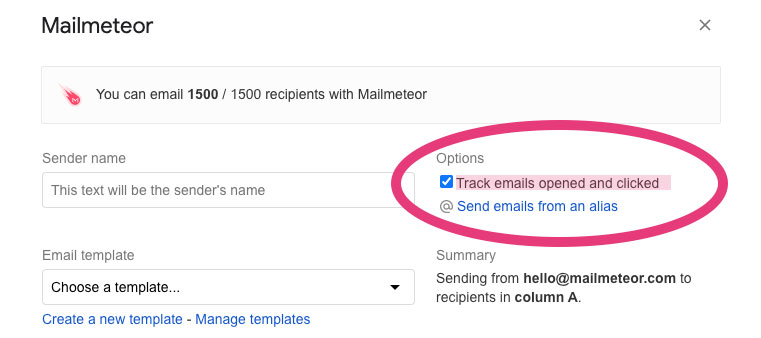 tracking from google sheets