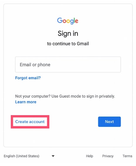 Create a second Gmail account