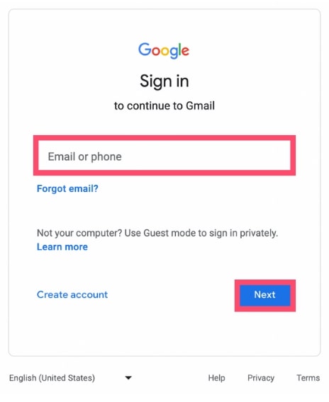 Sign into your second Gmail account