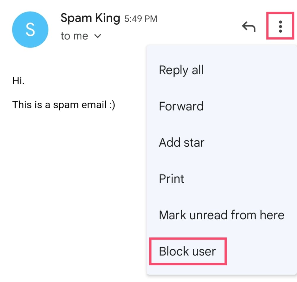 How to block someone on Gmail from a mobile phone