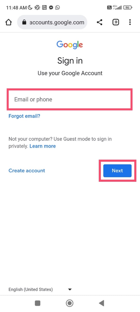 Set a new default Gmail account on your phone