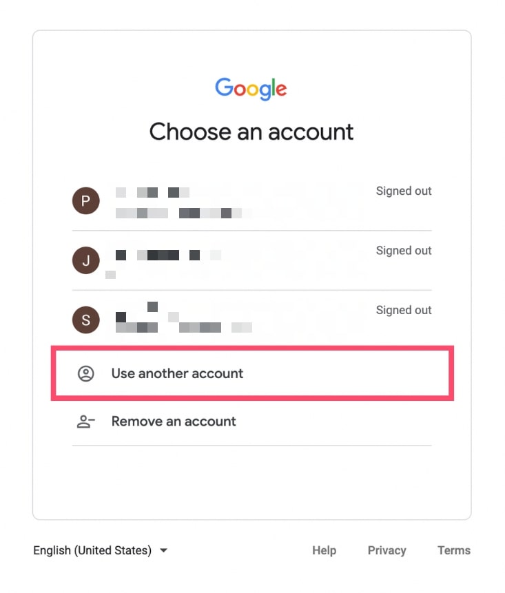 Use another account